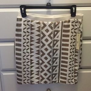 White and gold sequin skirt